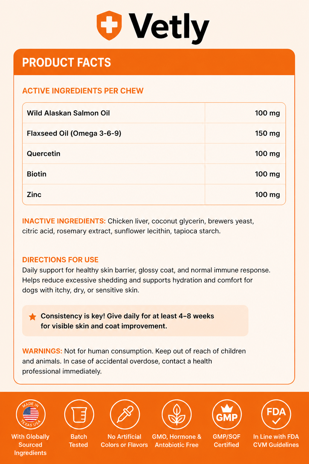 Vetly Omega 3 Chews (120 servings)